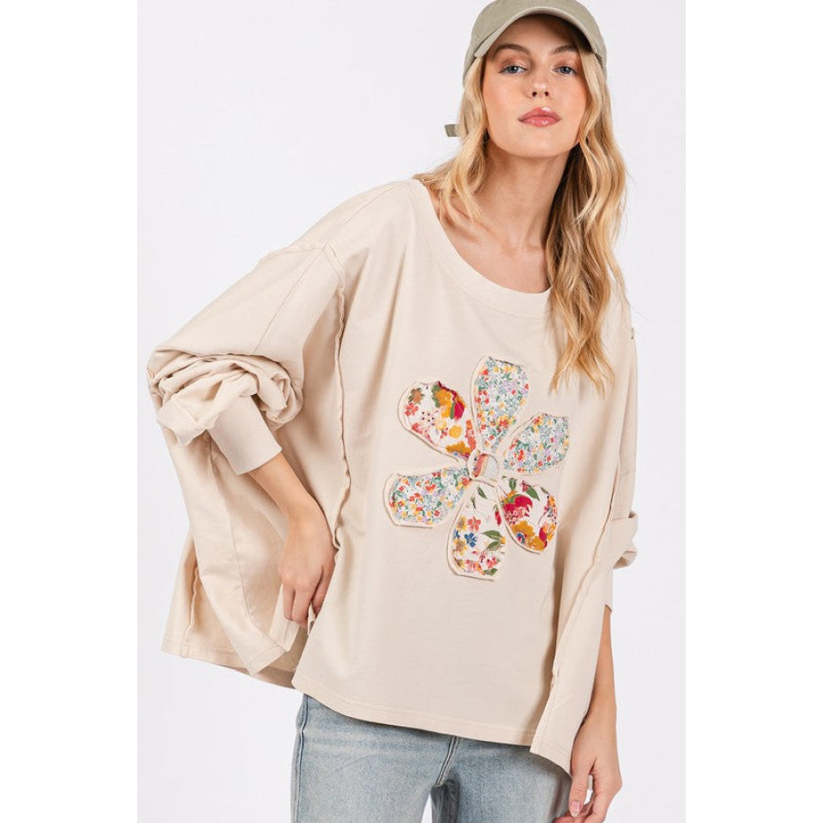 SAGE + FIG Flower Patch Dropped Shoulder Oversize Top Apparel and Accessories