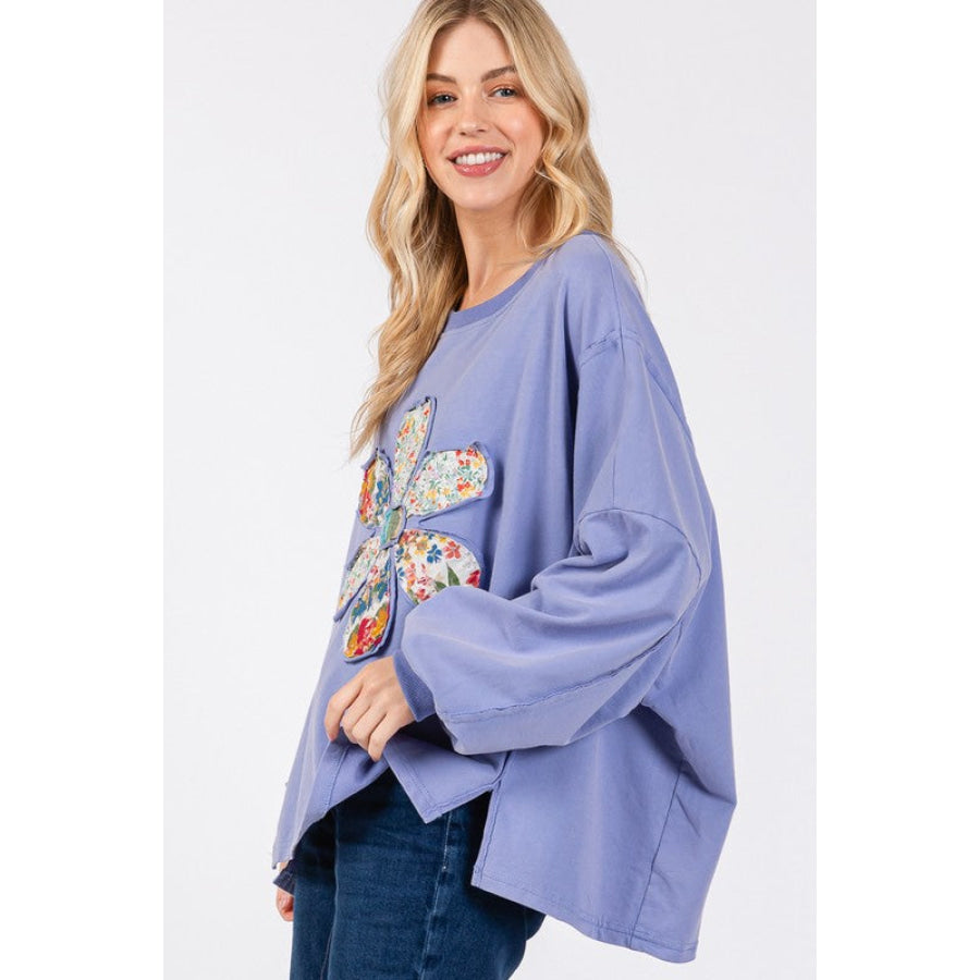 SAGE + FIG Flower Patch Dropped Shoulder Oversize Top Apparel and Accessories