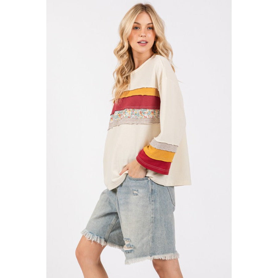 SAGE + FIG French Terry Color Block T-Shirt Apparel and Accessories