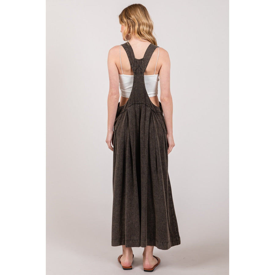 SAGE + FIG Full Size Wide Strap Wide Leg Overalls Apparel and Accessories