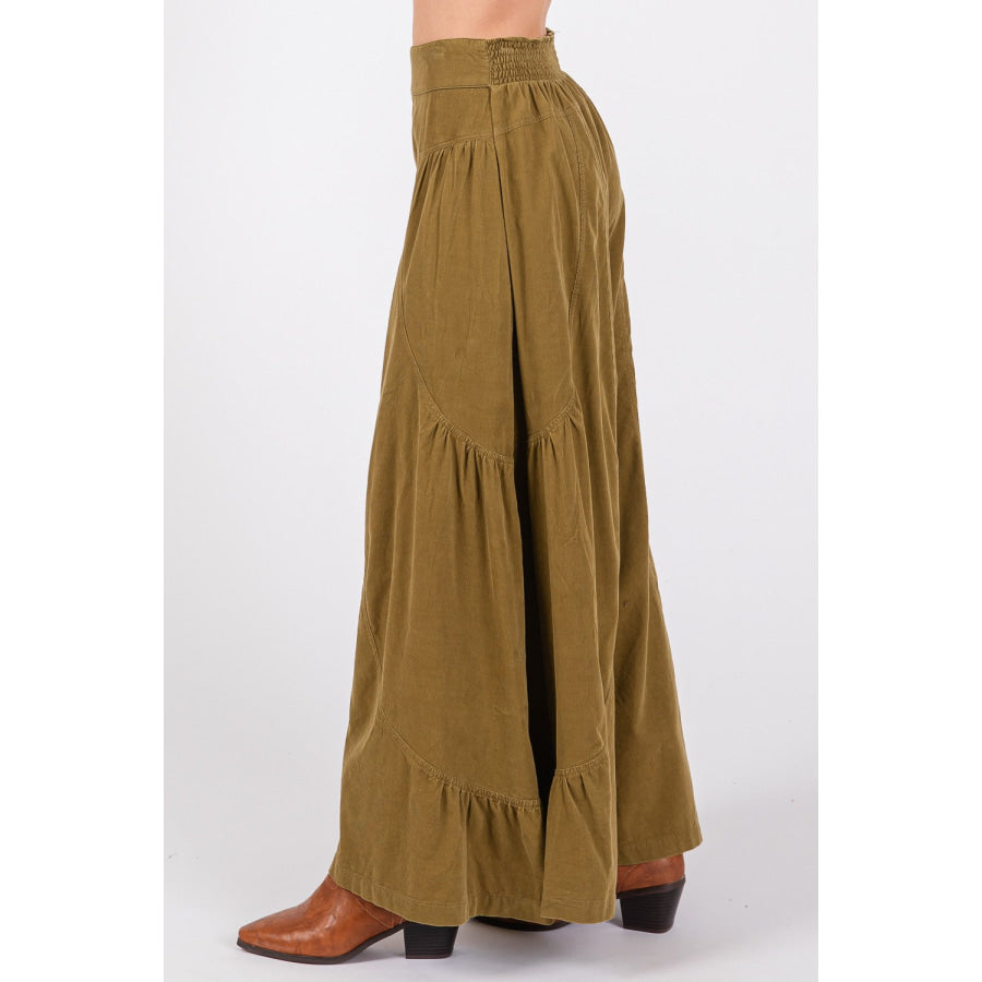 SAGE + FIG High Rise Corduroy Wide Leg Pants Apparel and Accessories