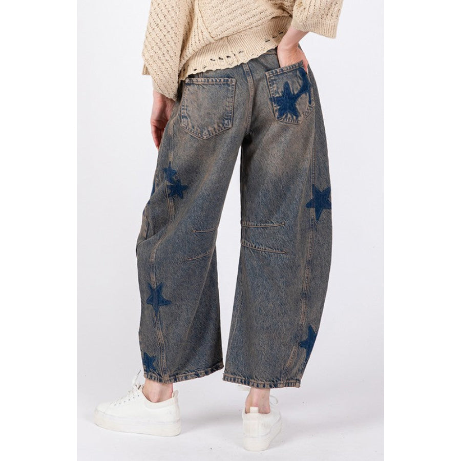 SAGE + FIG Star Wide Leg Jeans with Pockets Apparel and Accessories