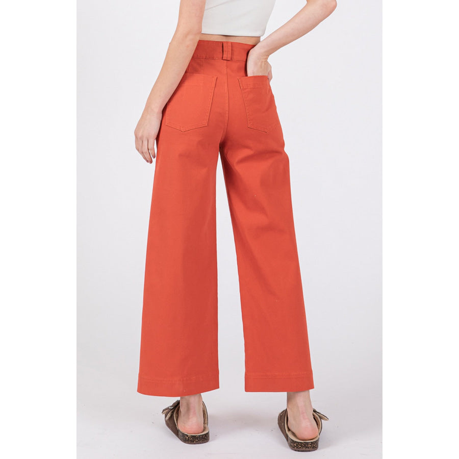 SAGE + FIG Wide Leg Cropped Pants Apparel and Accessories