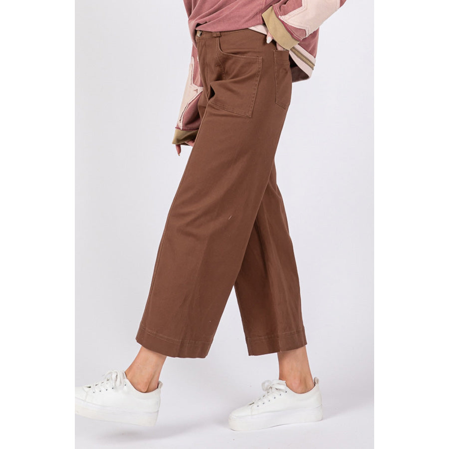 SAGE + FIG Wide Leg Cropped Pants Apparel and Accessories