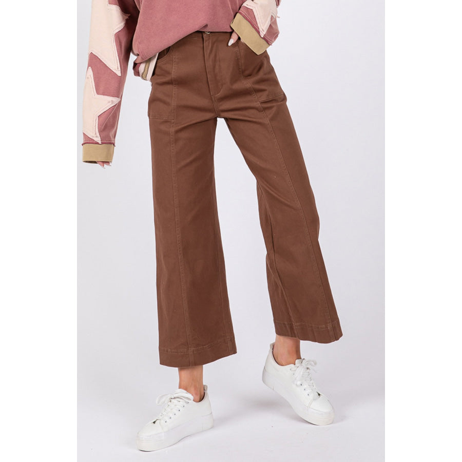 SAGE + FIG Wide Leg Cropped Pants Apparel and Accessories