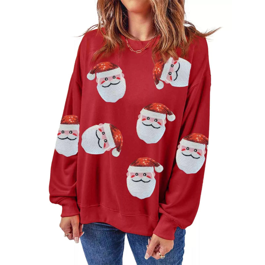 Santa Claus Oversized Sweatshirt Red / S Apparel and Accessories