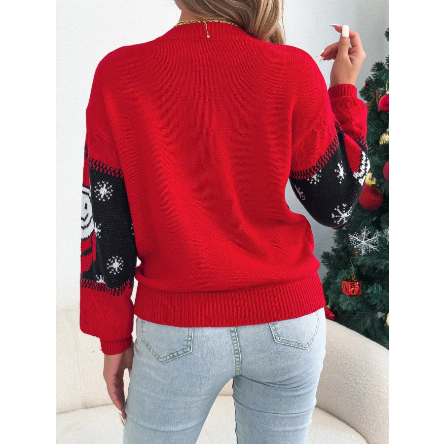 Santa Claus Pattern Knitted Sweater Apparel and Accessories