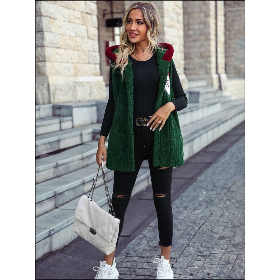 Santa Open Front Hooded Vest Coat Apparel and Accessories