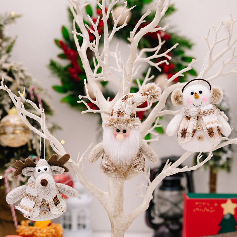 Santa Snowman Reindeer Hanging Ornament Apparel and Accessories