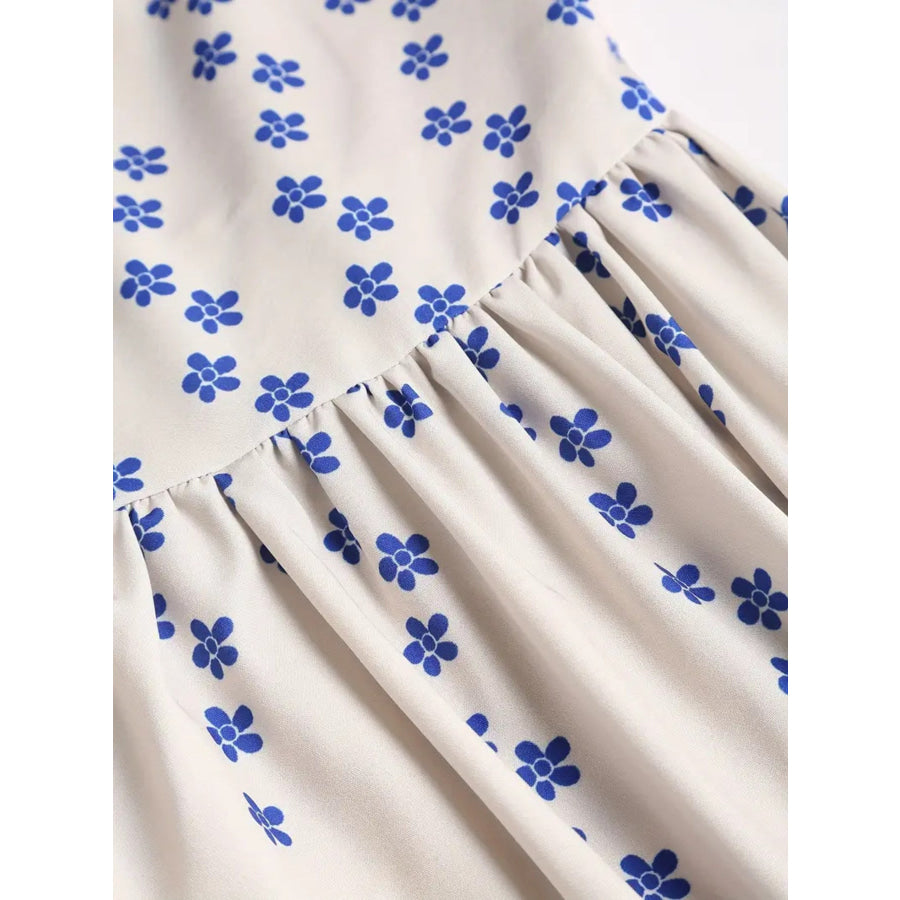 Sardine Print Spaghetti Strap Midi Dress Apparel and Accessories