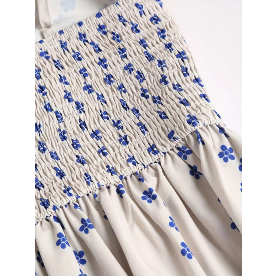 Sardine Print Spaghetti Strap Midi Dress Apparel and Accessories
