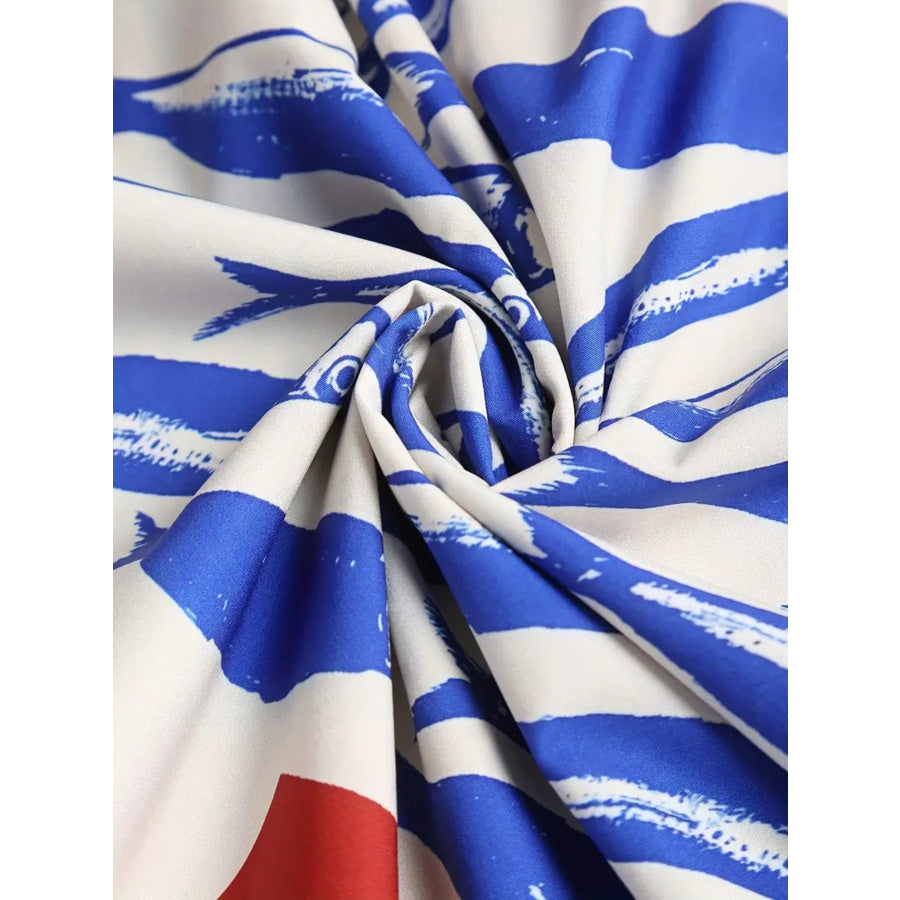Sardine Print Spaghetti Strap Midi Dress Apparel and Accessories