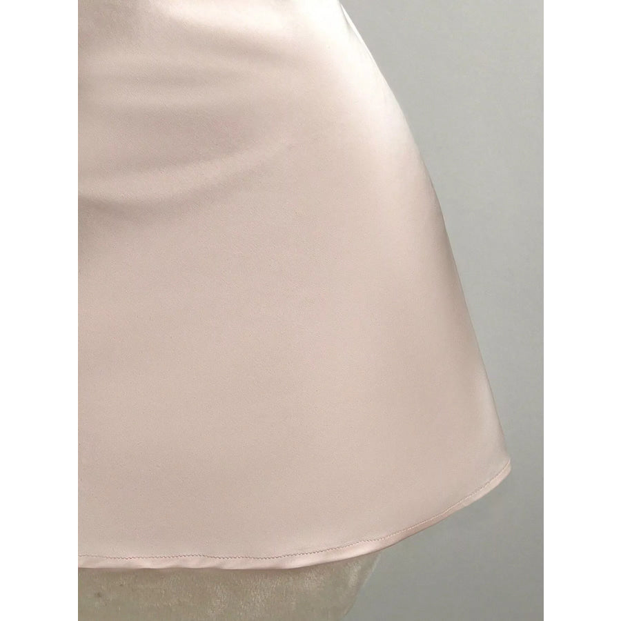 Satin Backless Halter Neck Dress Apparel and Accessories