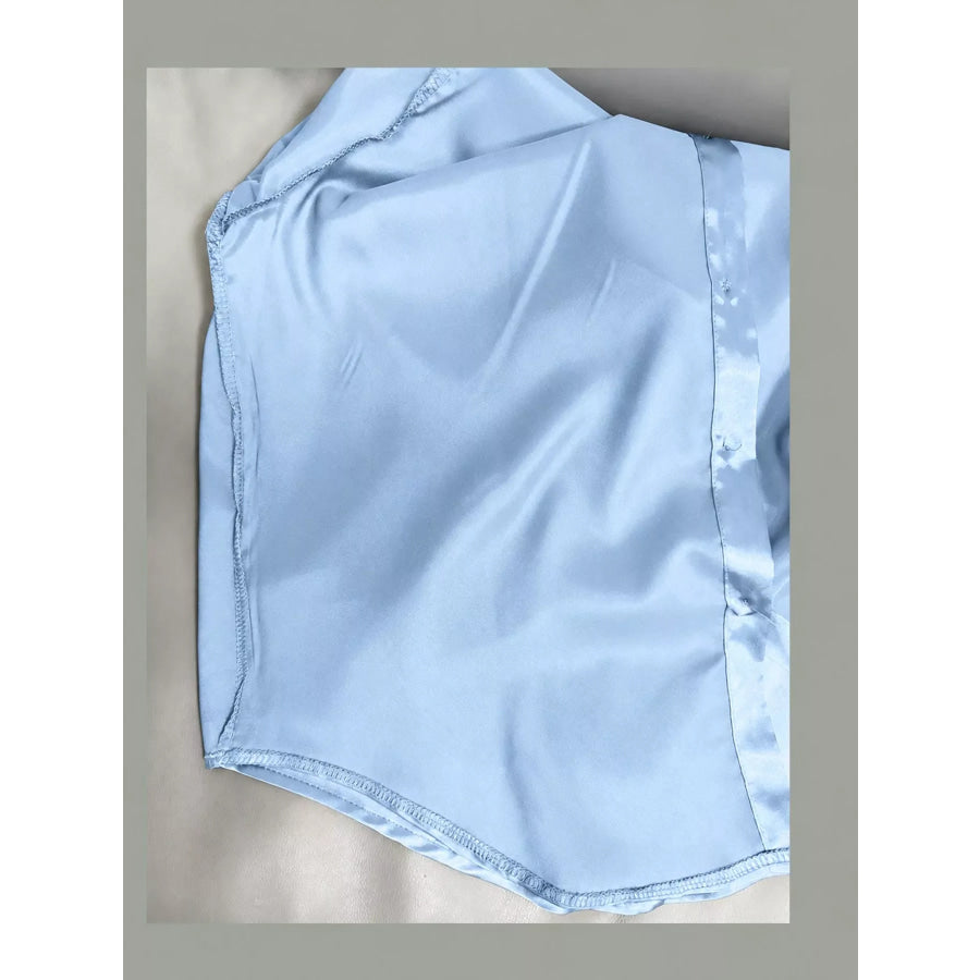 Satin Button-Down Long Sleeve Shirt Apparel and Accessories