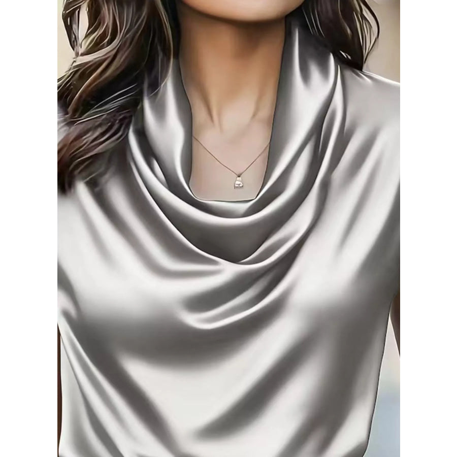 Satin Cowl Neck Blouse Apparel and Accessories