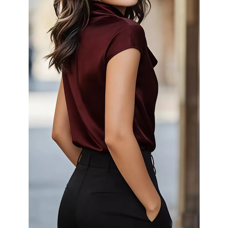 Satin Cowl Neck Blouse Apparel and Accessories