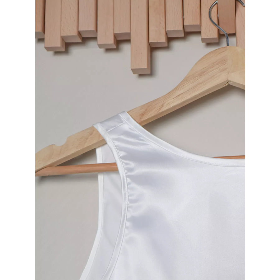 Satin Deep V-Neck Tank Apparel and Accessories