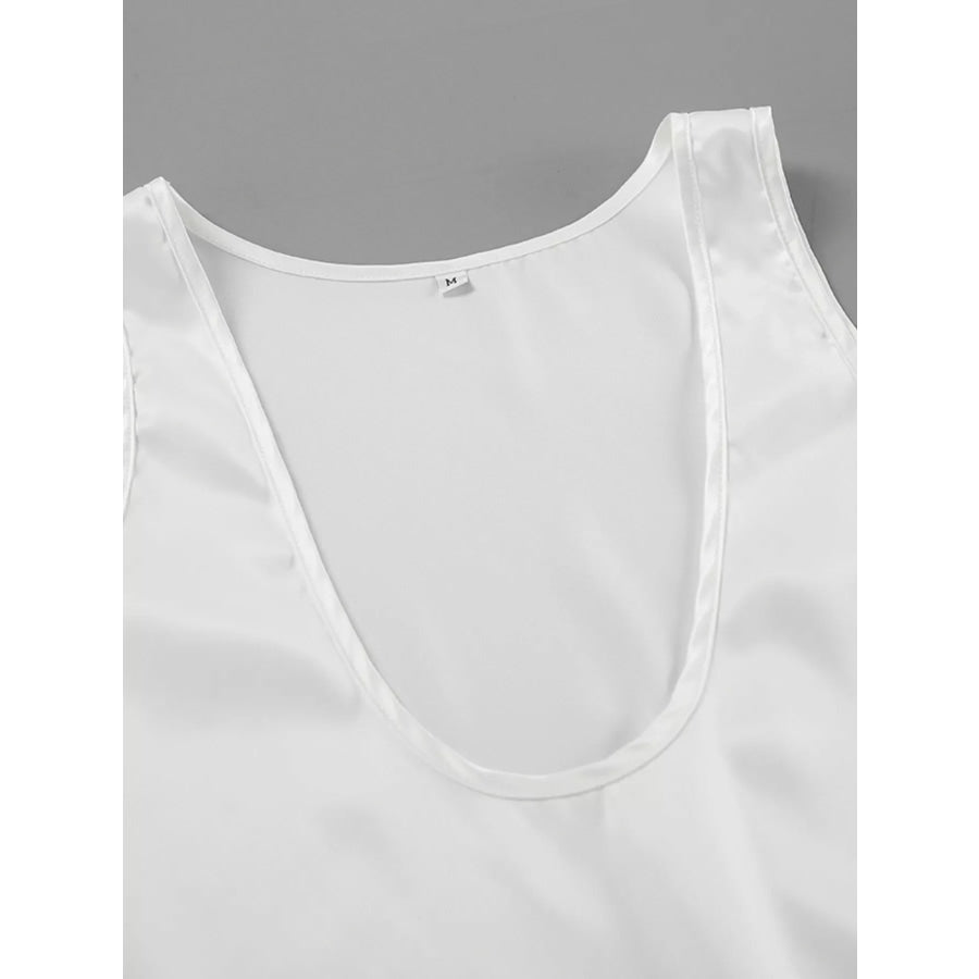 Satin Deep V-Neck Tank Apparel and Accessories