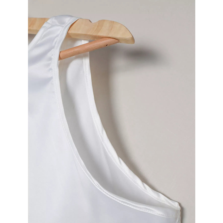 Satin Deep V-Neck Tank Apparel and Accessories