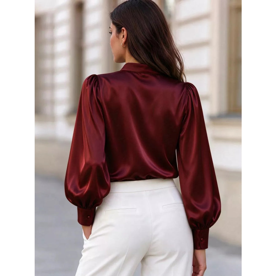Satin Long Sleeve Shirt Apparel and Accessories