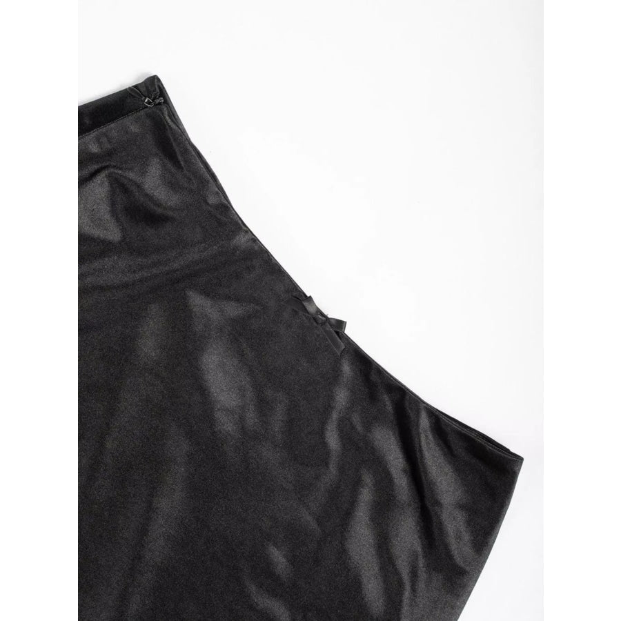 Satin Midi Skirt Apparel and Accessories