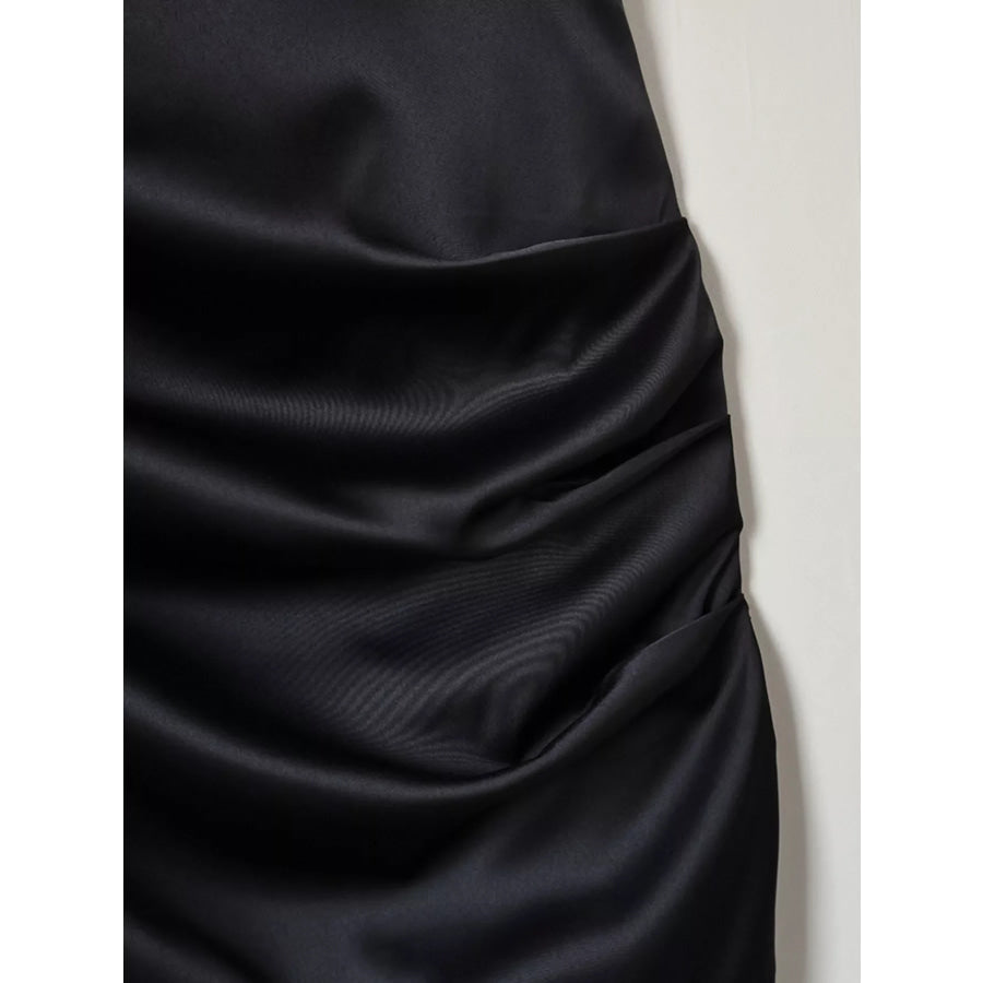 Satin Mini Dress with Lace Detachable Cape Apparel and Accessories