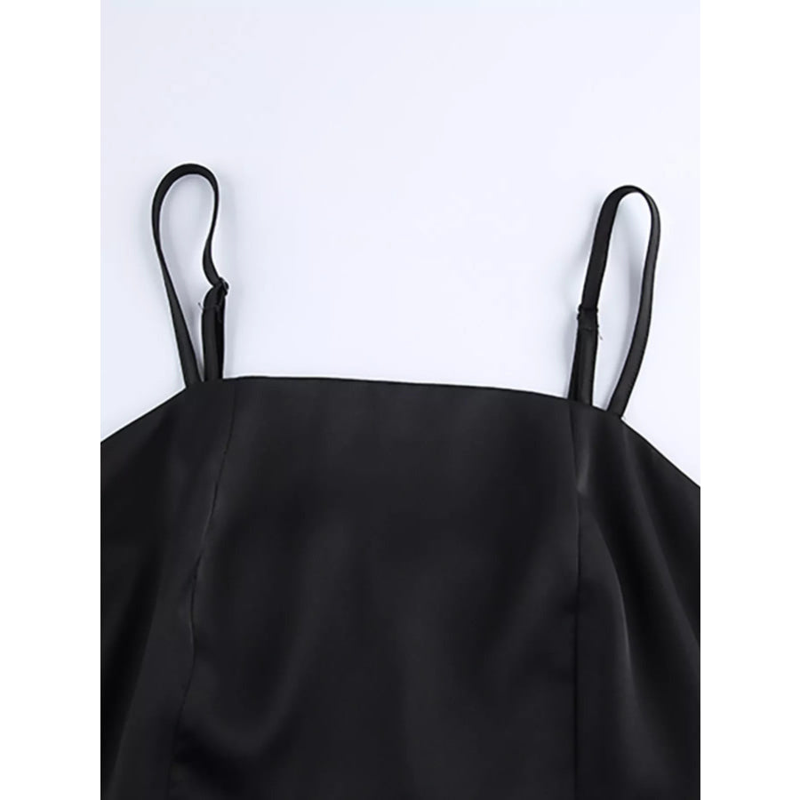 Satin Mini Dress with Lace Detachable Cape Apparel and Accessories