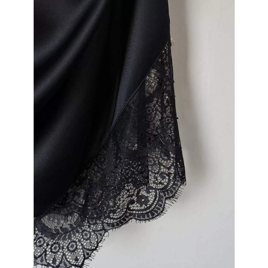 Satin Mini Dress with Lace Detachable Cape Apparel and Accessories