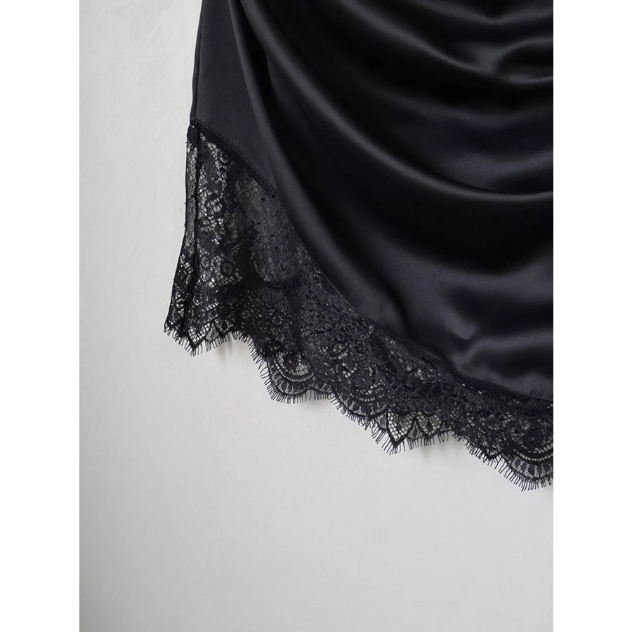 Satin Mini Dress with Lace Detachable Cape Apparel and Accessories