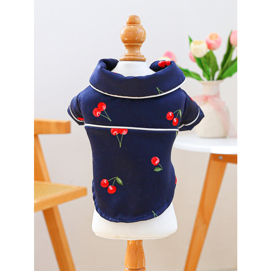 Satin Pet Pajamas with Contrast Piping Apparel and Accessories