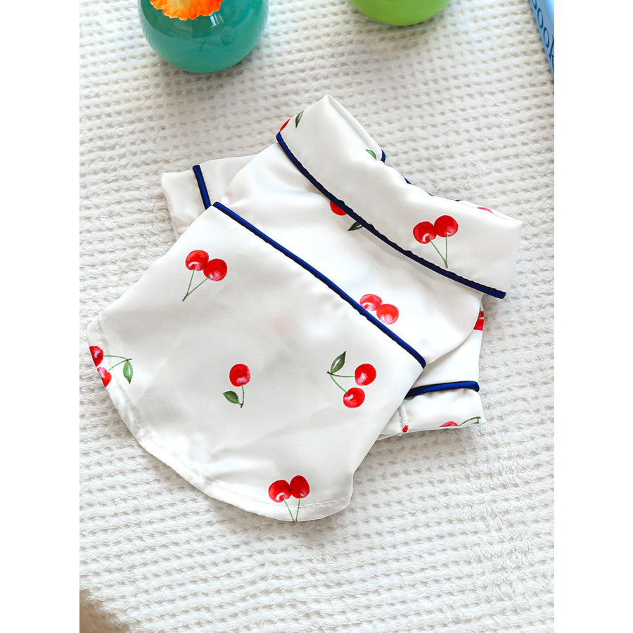 Satin Pet Pajamas with Contrast Piping Apparel and Accessories