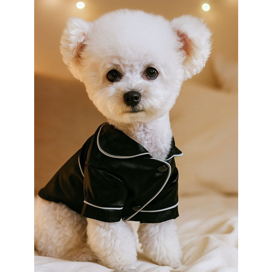 Satin Pet Pajamas with Contrast Piping Apparel and Accessories