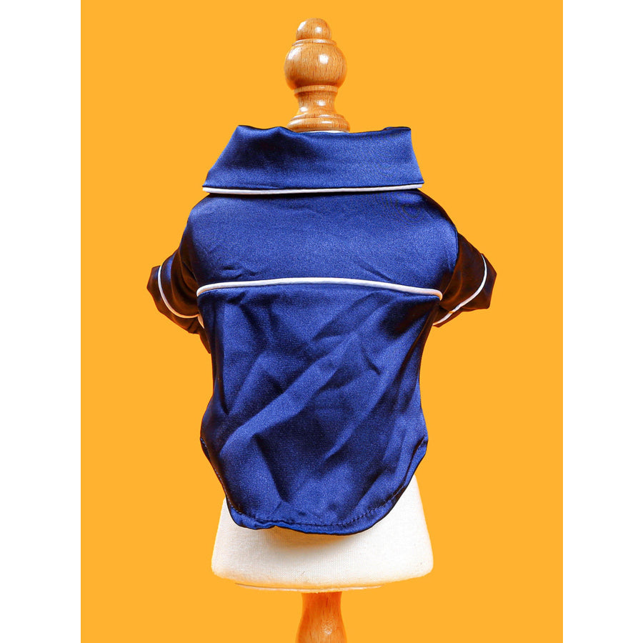 Satin Pet Pajamas with Contrast Piping Apparel and Accessories