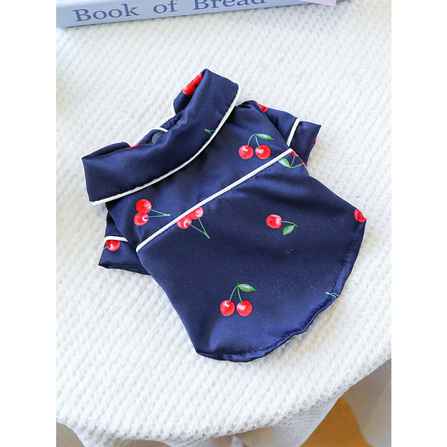 Satin Pet Pajamas with Contrast Piping Apparel and Accessories