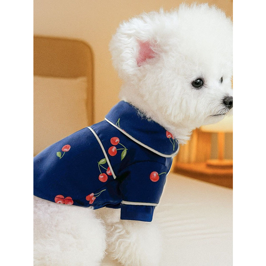 Satin Pet Pajamas with Contrast Piping Apparel and Accessories