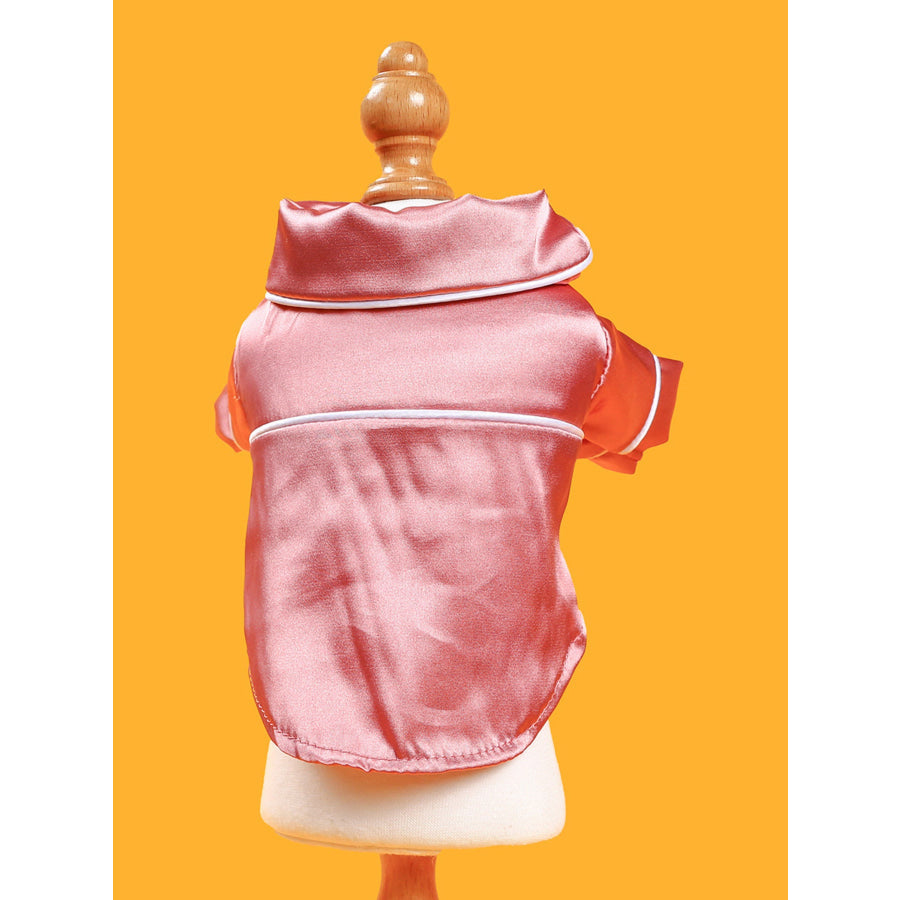 Satin Pet Pajamas with Contrast Piping Apparel and Accessories