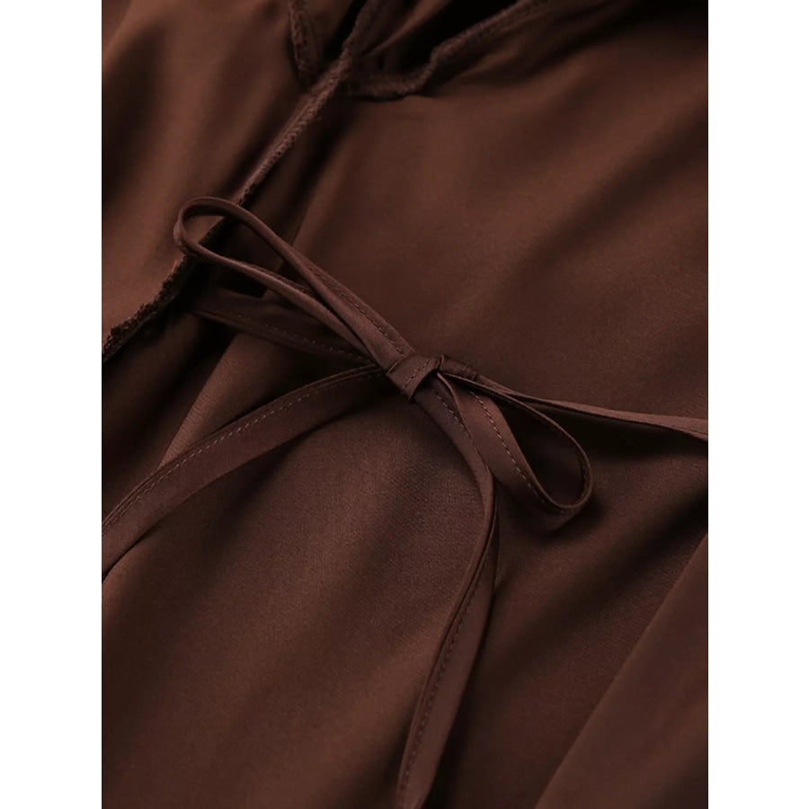 Satin Ruffle-Trim Lounge Nightgown Robe Apparel and Accessories