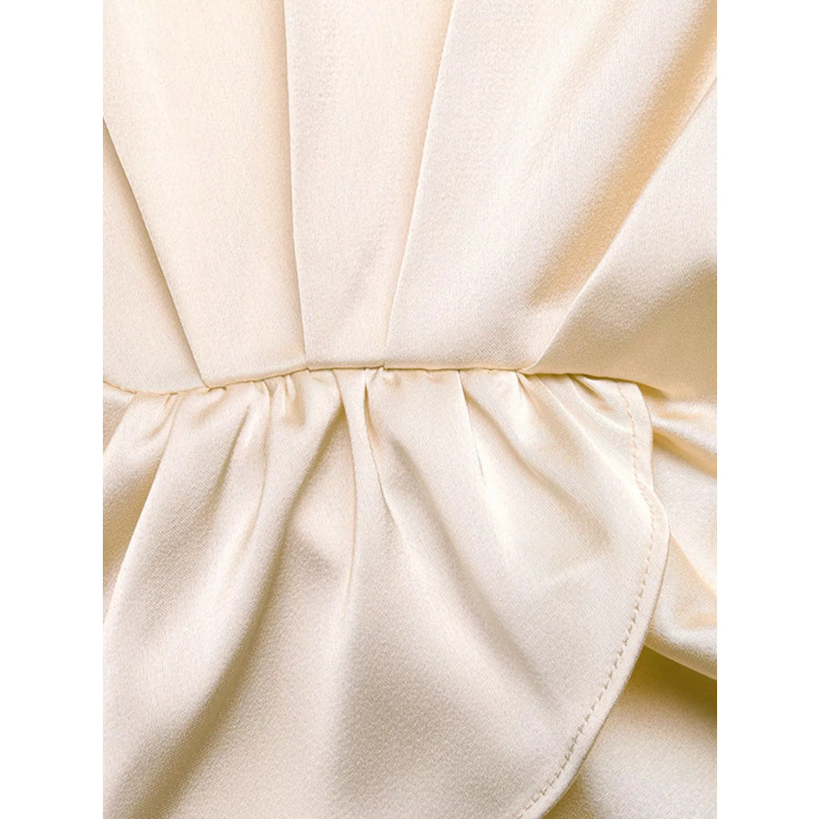Satin Twist-Front Top and Wide-Leg Pants Set Apparel and Accessories