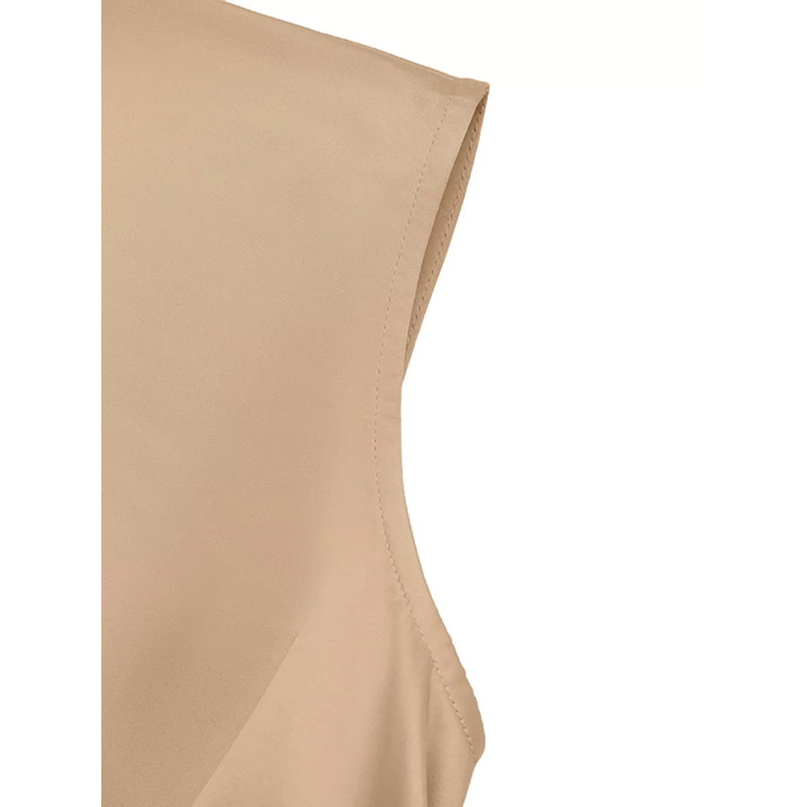 Satin Wrap Midi Dress with Pockets Apparel and Accessories