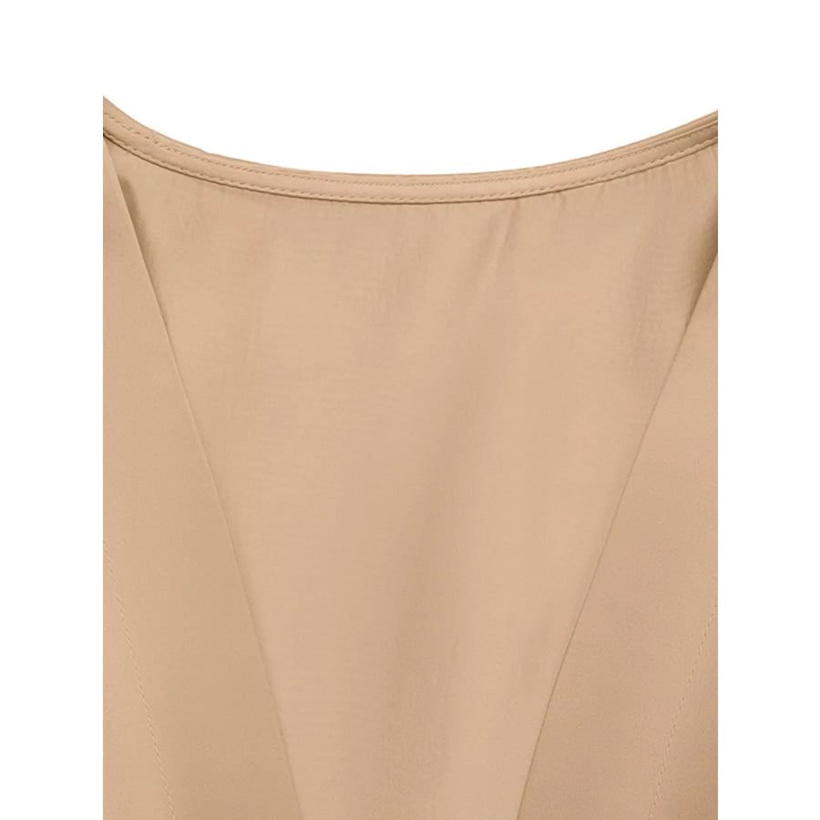 Satin Wrap Midi Dress with Pockets Apparel and Accessories