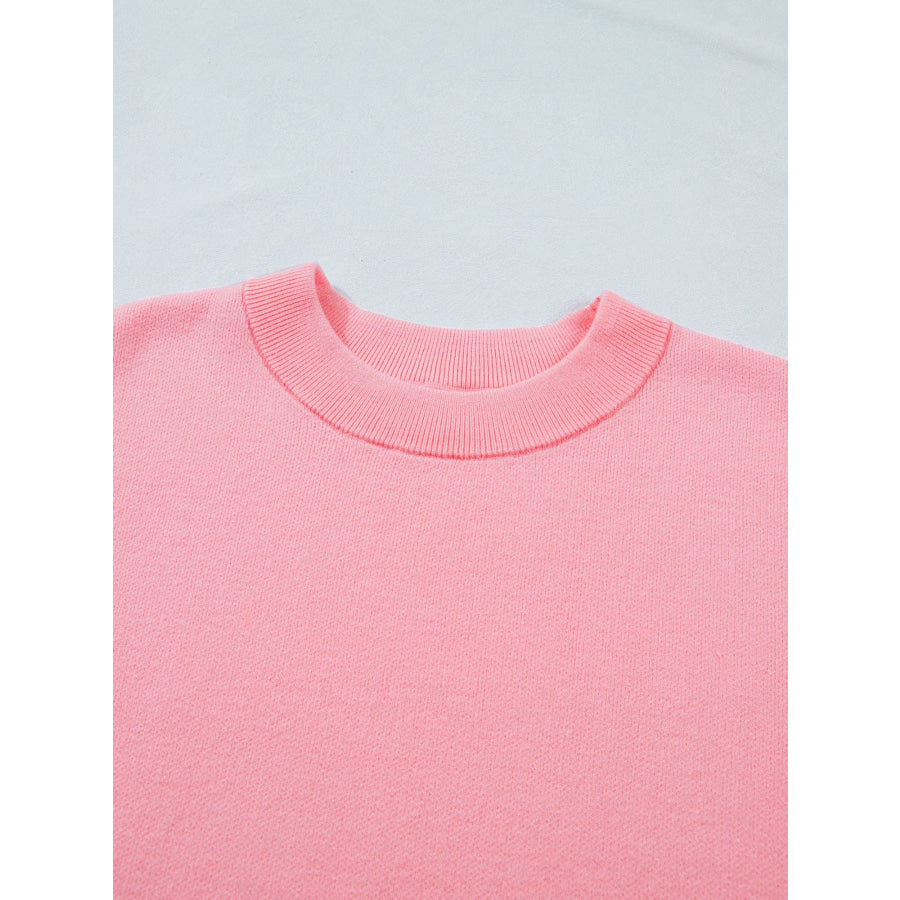 Scalloped Hem 3/4 Sleeve Sweater Top Apparel and Accessories