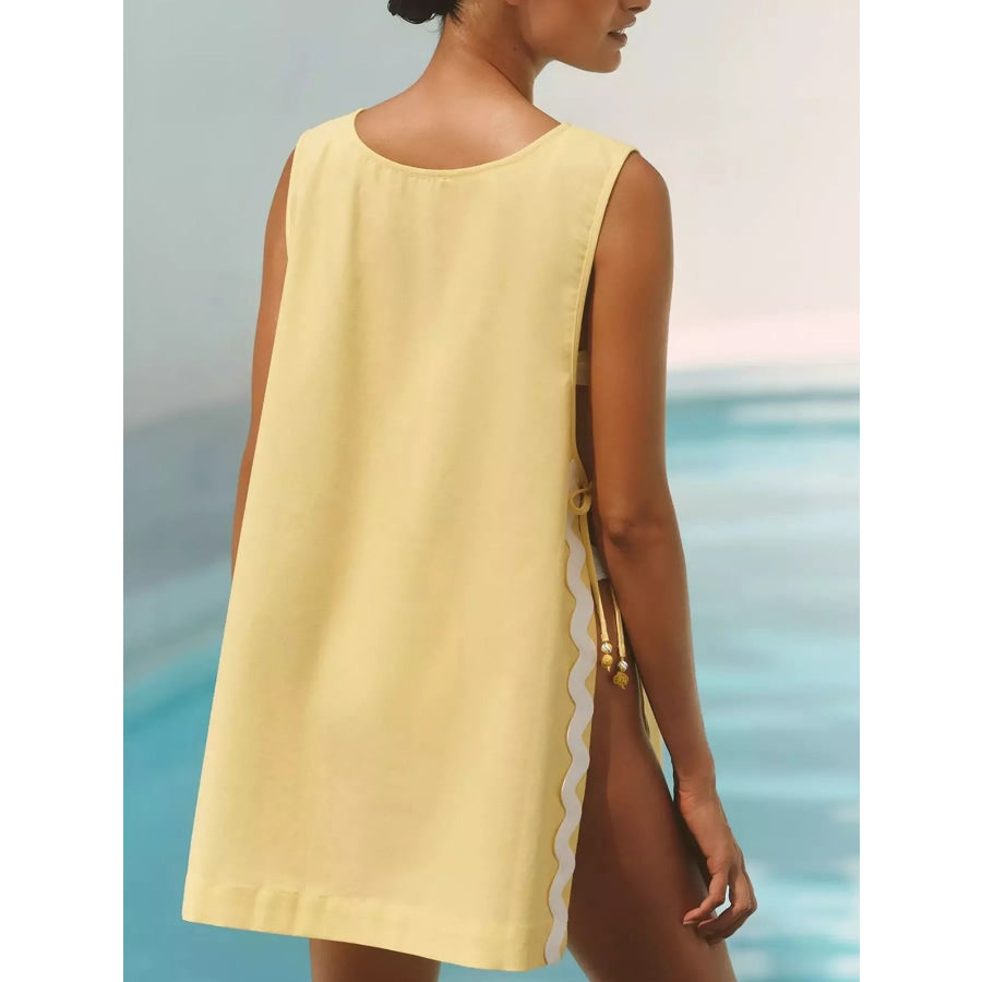 Scalloped Trim Sleeveless Cover-Up Apparel and Accessories