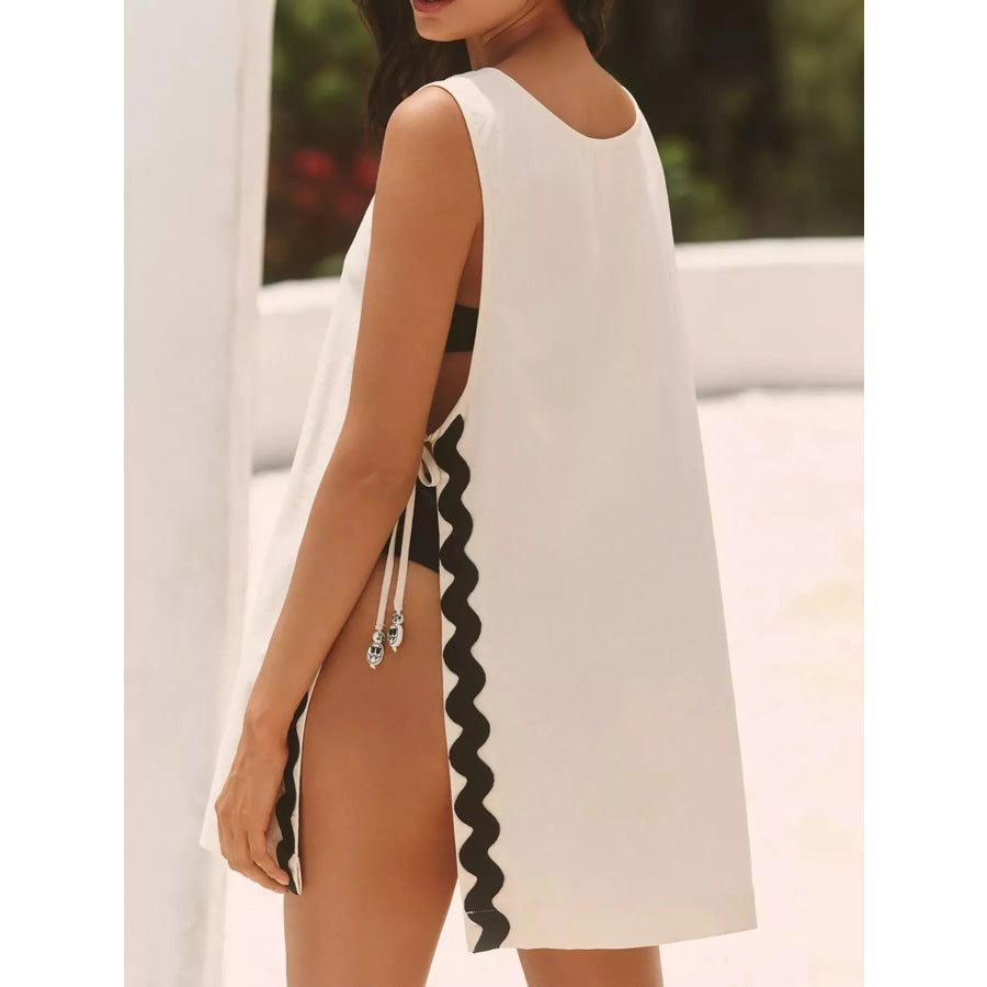 Scalloped Trim Sleeveless Cover-Up Apparel and Accessories