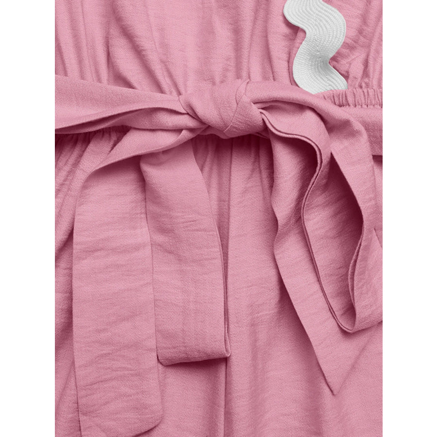 Scalloped Trim Wrap Romper Apparel and Accessories