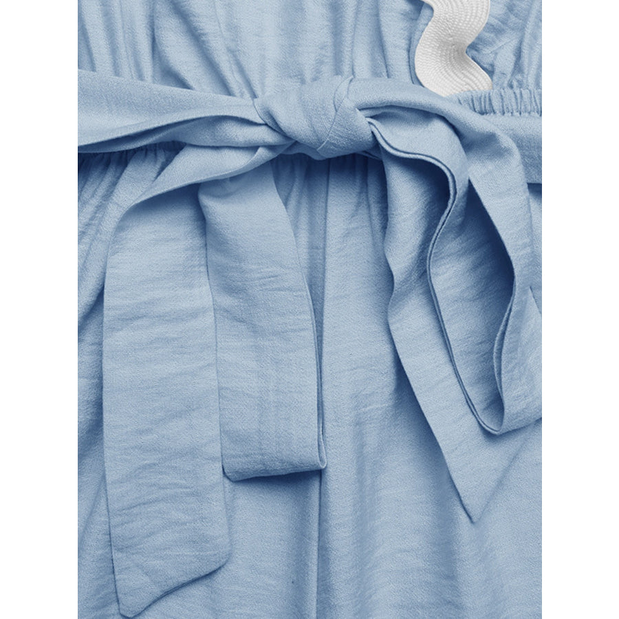 Scalloped Trim Wrap Romper Apparel and Accessories