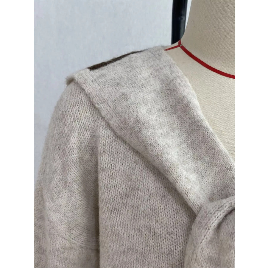 Scarf Detail Dropped Shoulder Sweater Apparel and Accessories