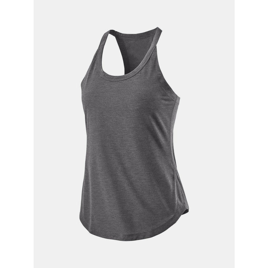 Scoop Neck Active Tank Charcoal / S Apparel and Accessories