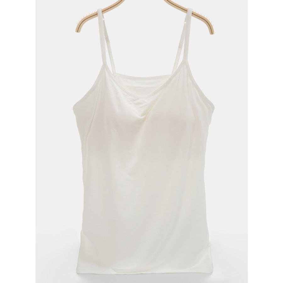 Scoop Neck Adjustable Strap Cami Ivory / S Apparel and Accessories