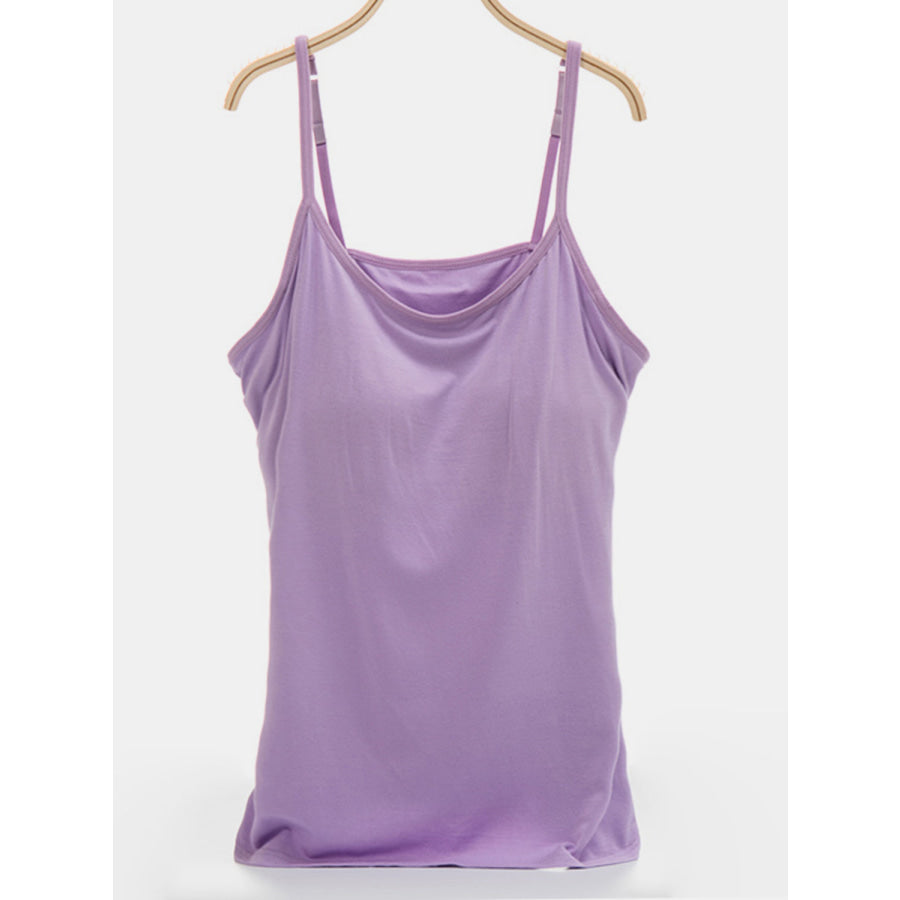Scoop Neck Adjustable Strap Cami Lavender / S Apparel and Accessories