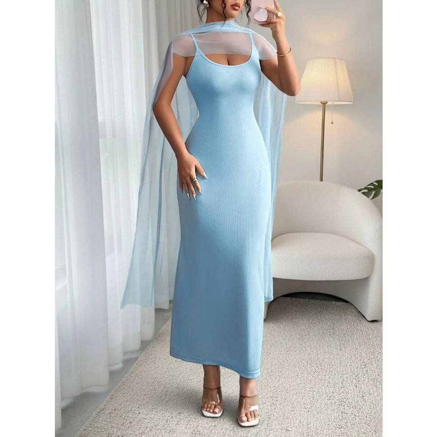 Scoop Neck Bodycon Maxi Dress Apparel and Accessories